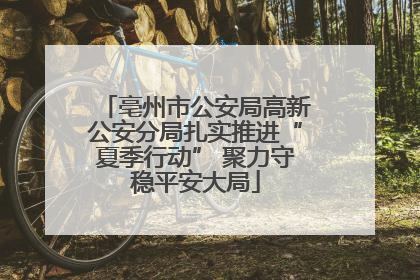 亳州市公安局高新公安分局扎实推进“夏季行动” 聚力守稳平安大局
